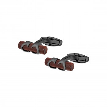 CE TUBERUTTI IPBLK  RED TIGERS EYE GEM CUFFLINK