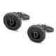 PE CABLE GUN & BLACK W BLKONYX INLAY CUFFLINKS