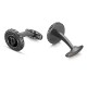 PE CABLE GUN & BLACK W BLKONYX INLAY CUFFLINKS