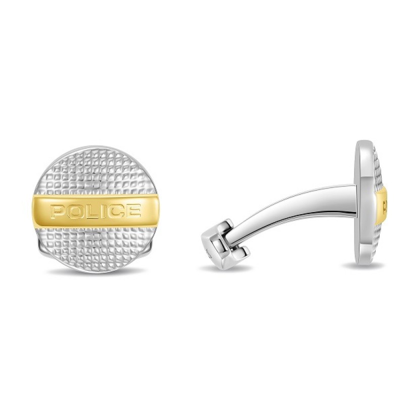 PE WITHSTAND SS & GP TEXTURED PLATE CUFFLINKS