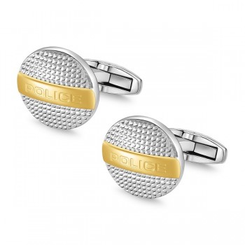 PE WITHSTAND SS & GP TEXTURED PLATE CUFFLINKS