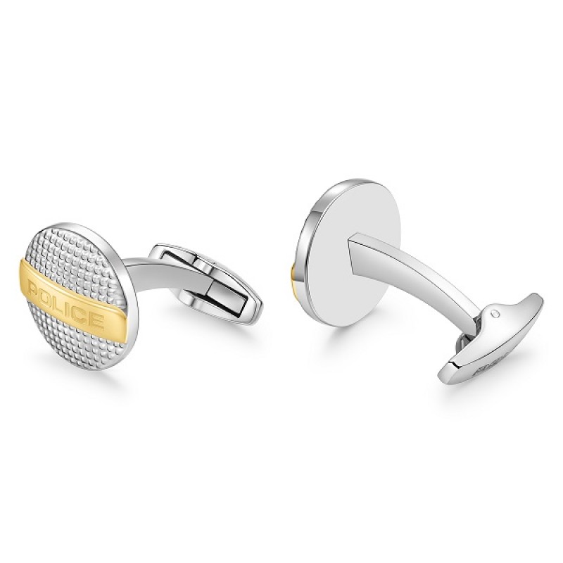 PE WITHSTAND SS & GP TEXTURED PLATE CUFFLINKS