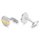 PE WITHSTAND SS & GP TEXTURED PLATE CUFFLINKS