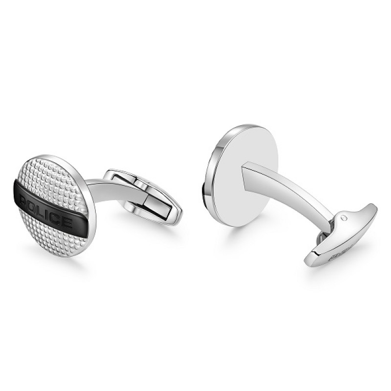 PE WITHSTAND SS & GUN TEXTURED PLATE CUFFLINKS