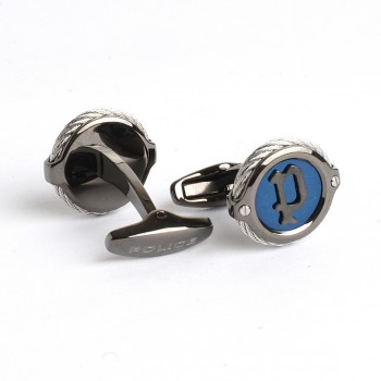 PE WIREGRIP SS,GUN,NAVY P LOGO CABLE CUFFLINKS